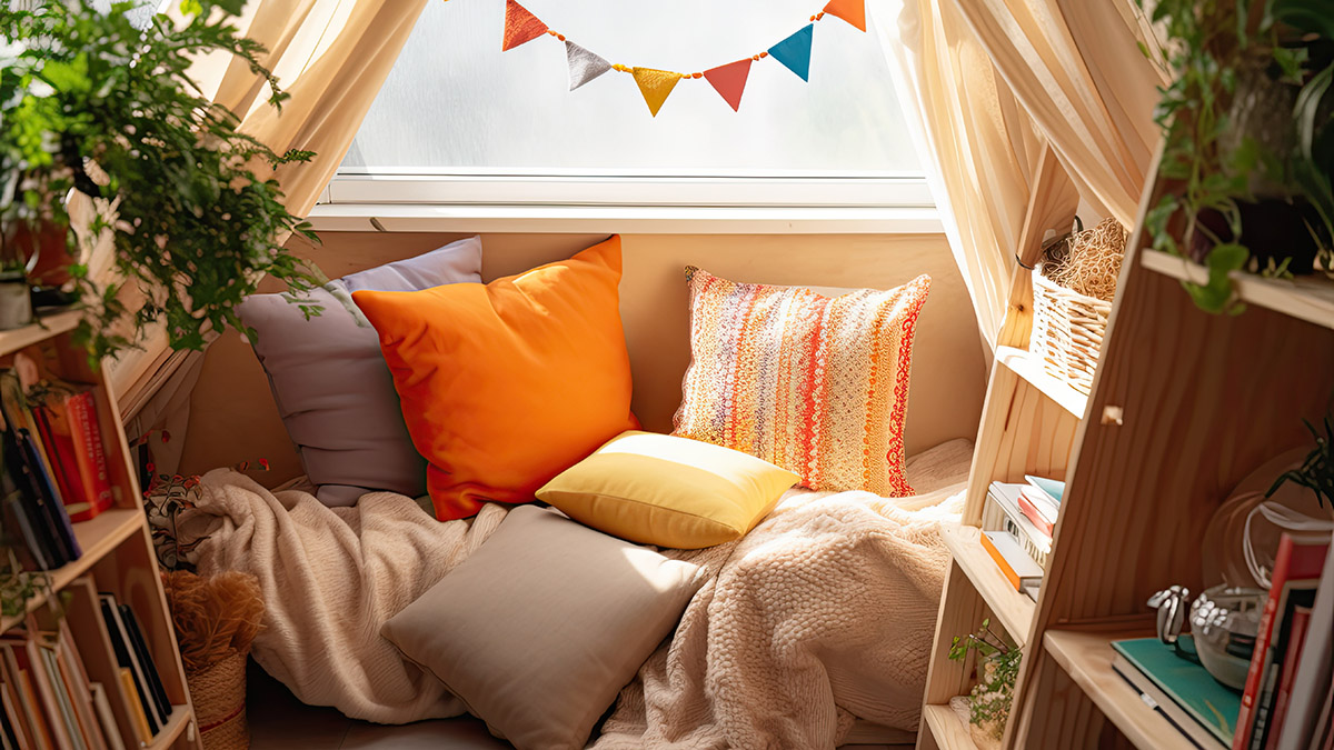 Be opportunistic: take advantage of a small, comfortable nook and