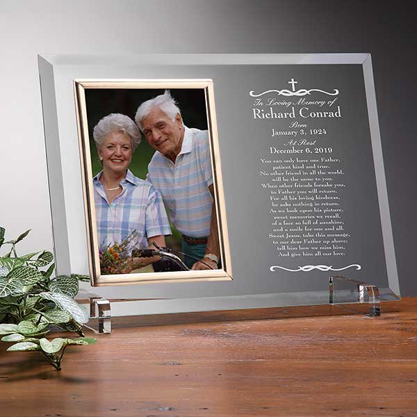 sympathy message Glass Memorial Frame