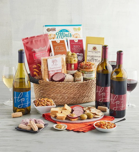 hostess gift ideas Deluxe Wine Lover’s Gift Basket