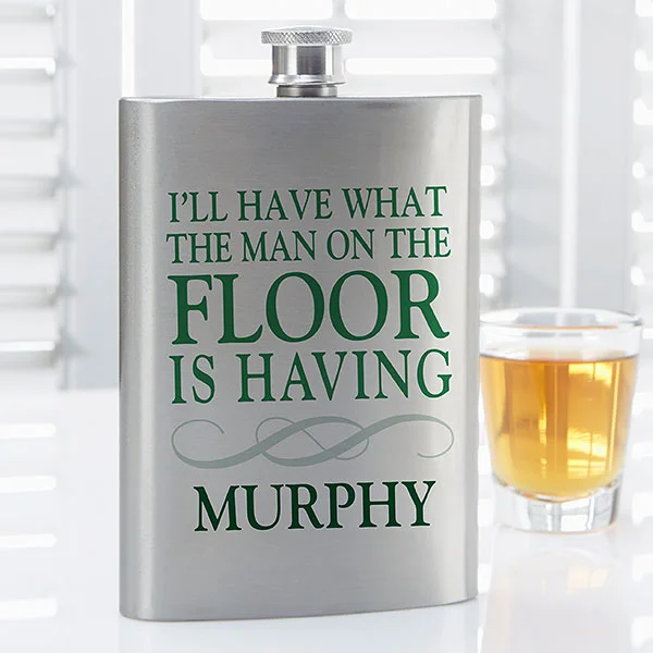 St. Patrick's Day Parade with personalized flask