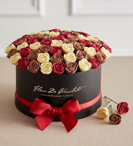 ideas for valentines day gifts Fleur De Chocolate Belgian Chocolate Roses Love & Romance