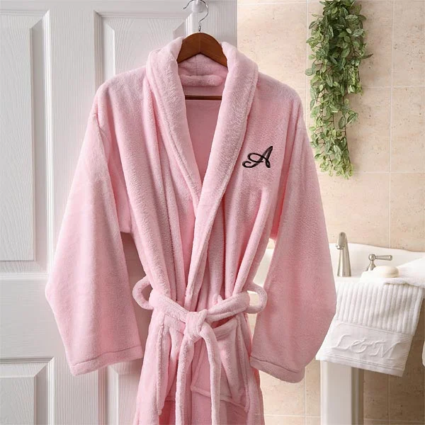 gifts for expecting moms with embroidered fleece robes
