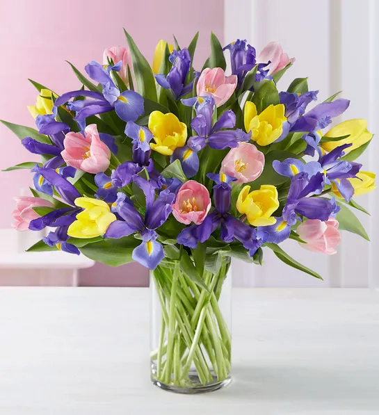 passover gifts with Spring Tulip Iris Bouquet