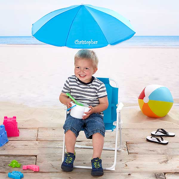 summer gifts for kids Beach Chair Personalized Umbrella Set