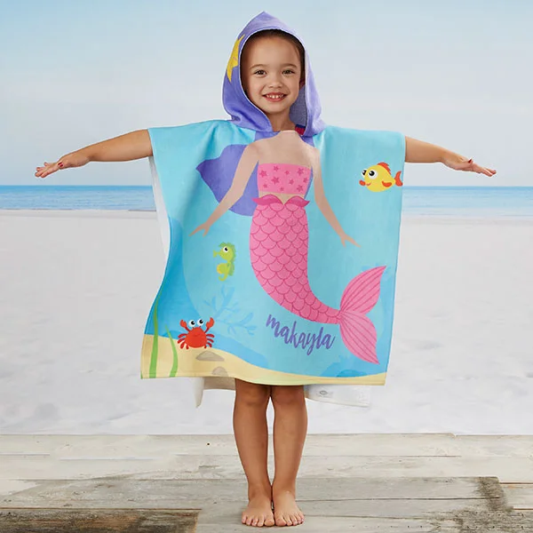 summer gifts for kids hooded mermaid beach towel