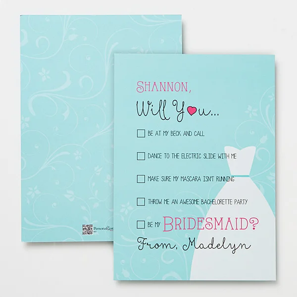 bridesmaid gift ideas with card