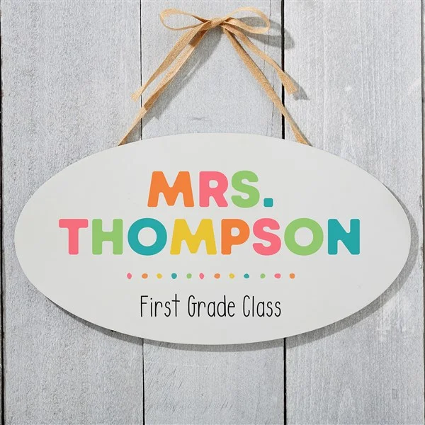 teacher appreciation gifts Oval Wood Sign