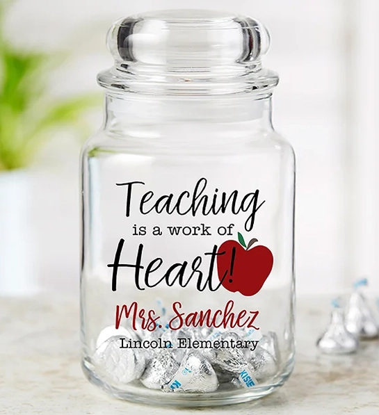 teacher gifts Personalized Glass Candy Jar 1