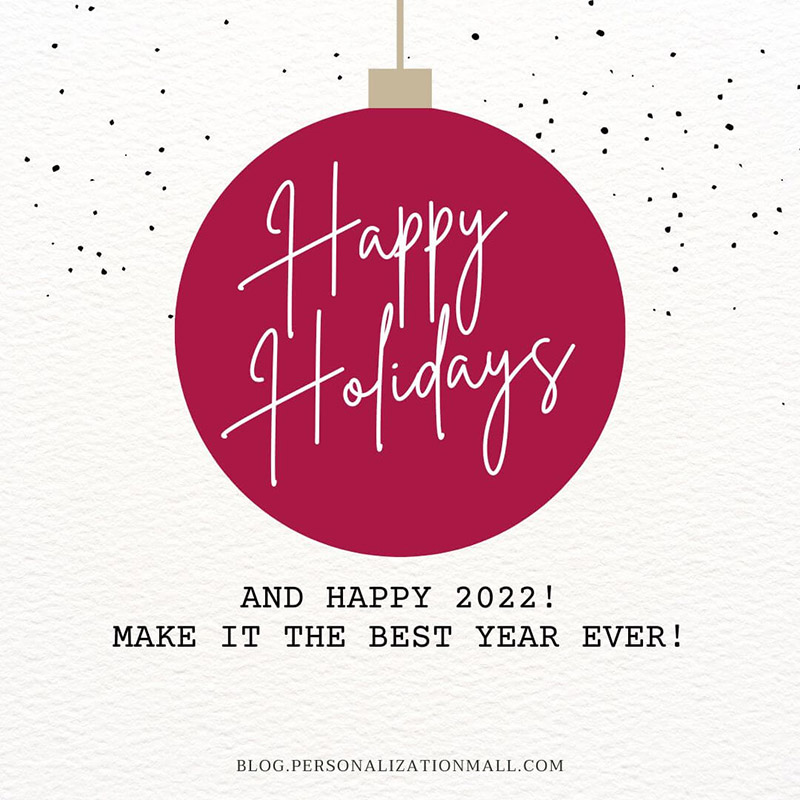 christmas card messages with happy holidays and happy 2022