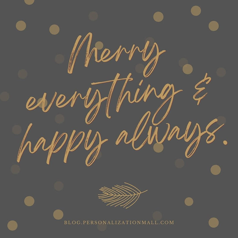 christmas card messages with merry everything and happy always