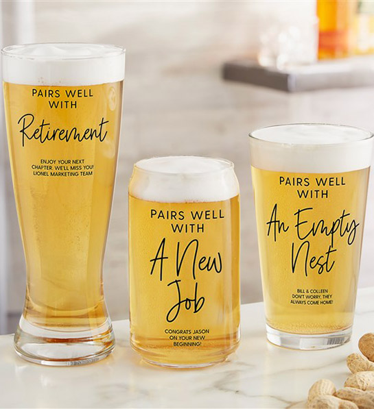 congratulations messages Personalized Pint Glasses