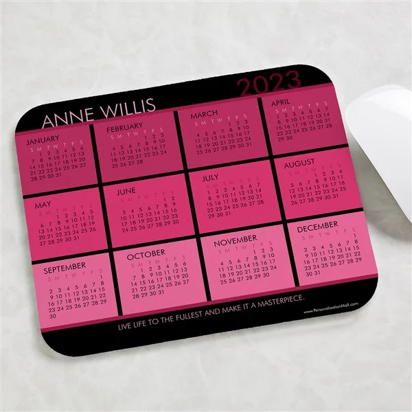 last minute christmas gift ideas Personalized Calendar Quote Mouse Pad