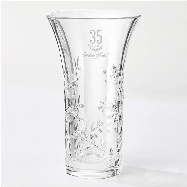 retirement gift ideas crystal leaf vase