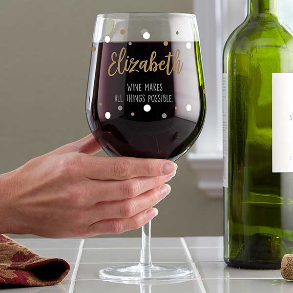 wine gifts for wine lovers whole bottle personalized wine glass