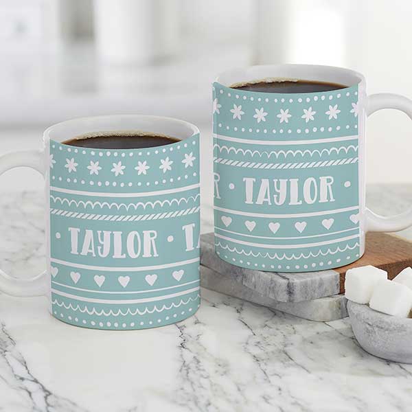 winter quotes Nordic Noel Personalized Coffee Mugs