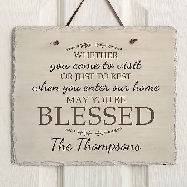 easter sayings May You Be Blessed Personalized Slate Plaque