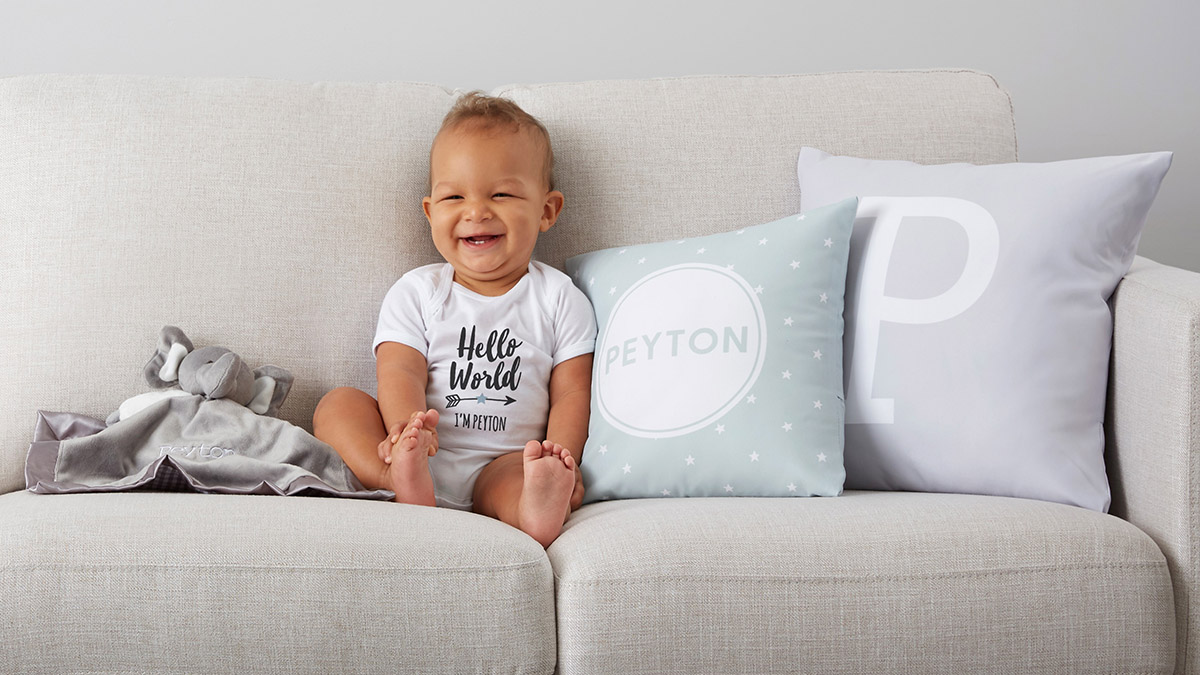 baby registry must haves baby on couch