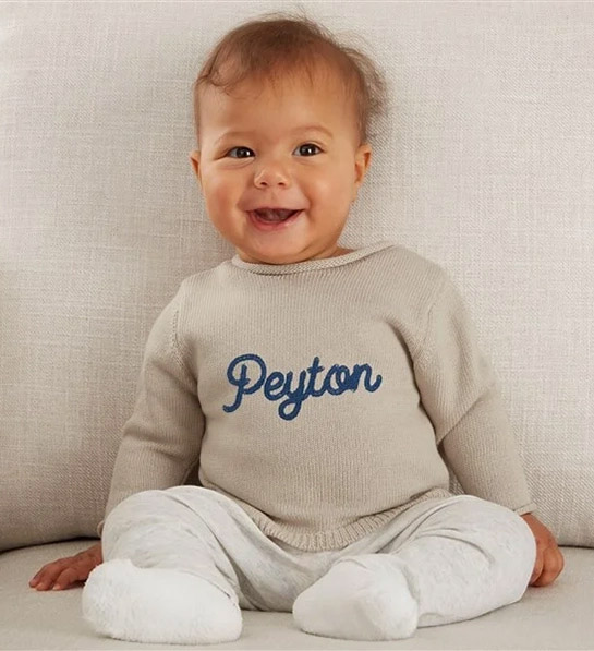 baby registry must haves embroidered baby sweater