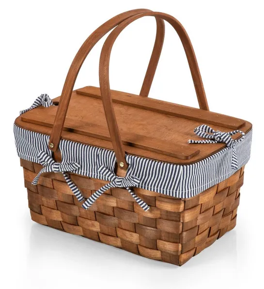 easter basket ideas Handwoven Wood Picnic Basket