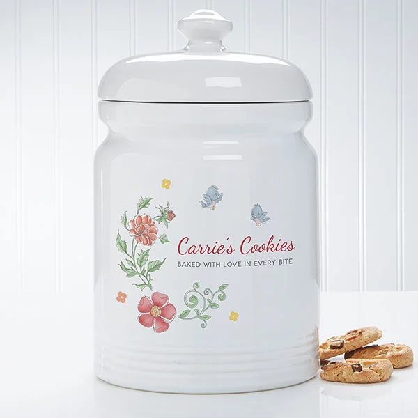 spring quotes Floral Personalized Cookie Jar