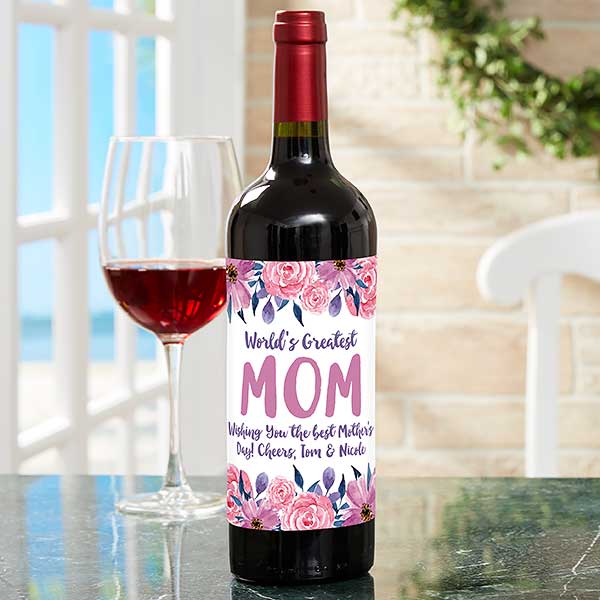 Mothers Day DIY Gifts personalized wine label