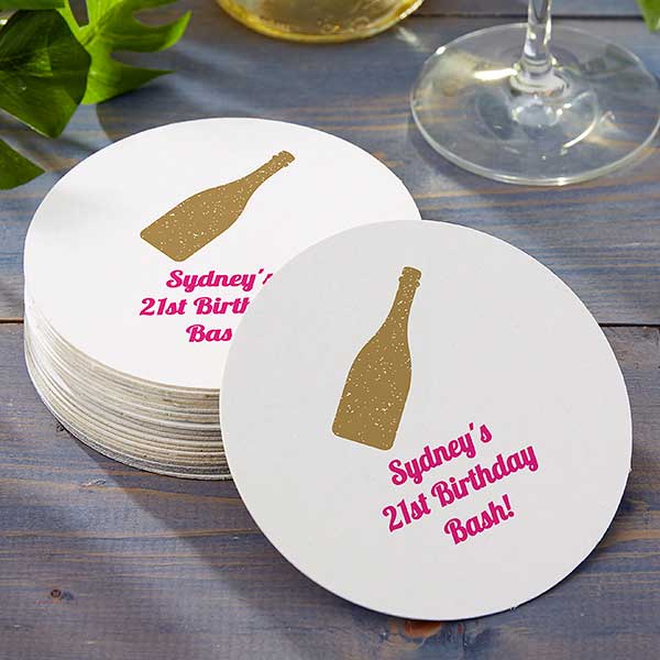 50th birthday ideas Personalized Birthday Paper Coasters