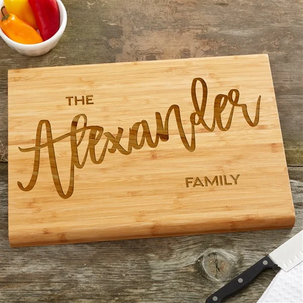 entertaining essentials Personalized Bamboo Cutting Board