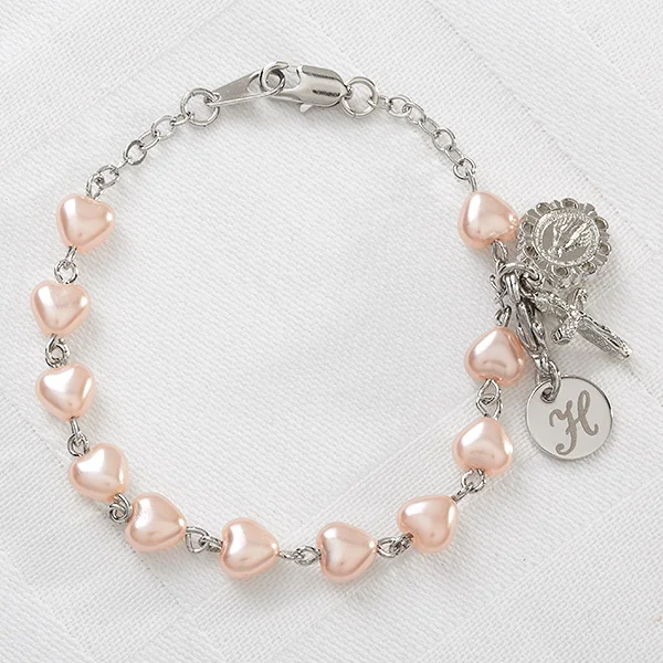 fierst communion messages Monogram Bracelet