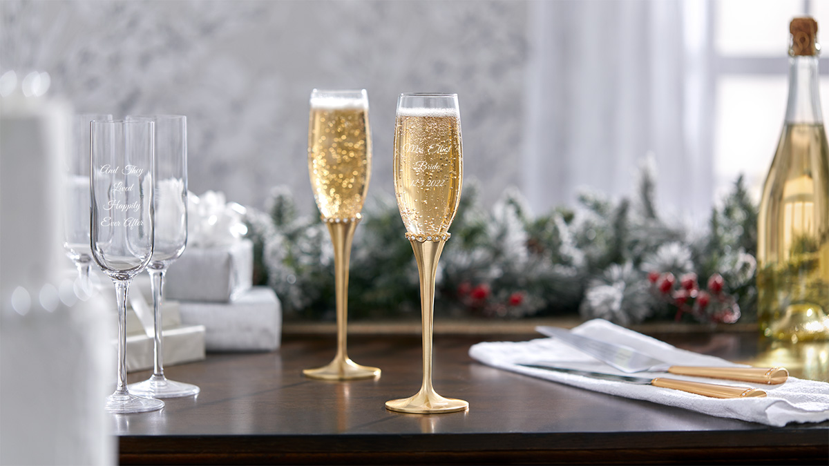 wedding traditions champagne flutes winter