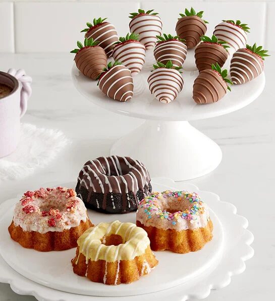 gifts for co-workers chocolate covered strawberries bundt cakes