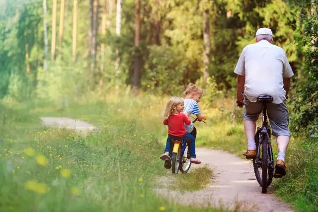 when is grandparents day grandfather riding bikes with granddaughters