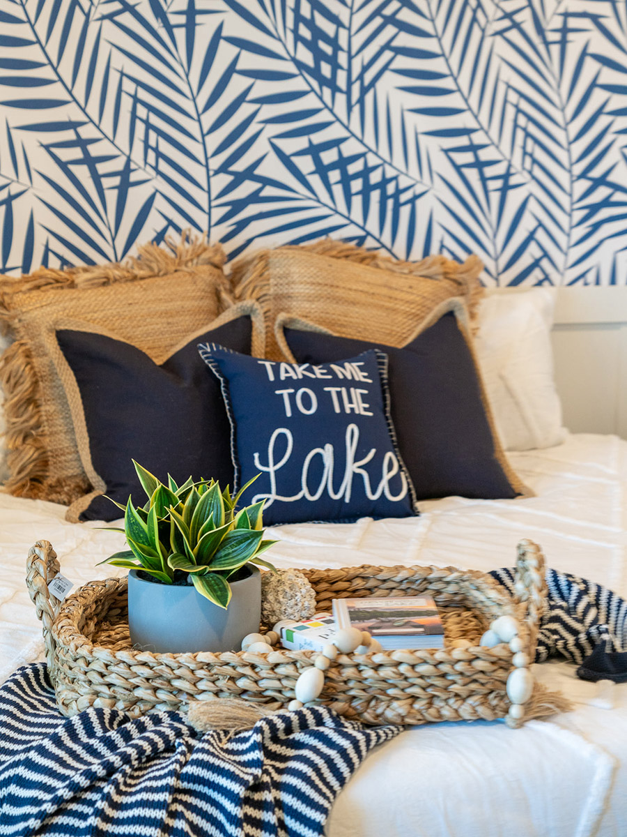 lake house decor ideas pillows bed 1