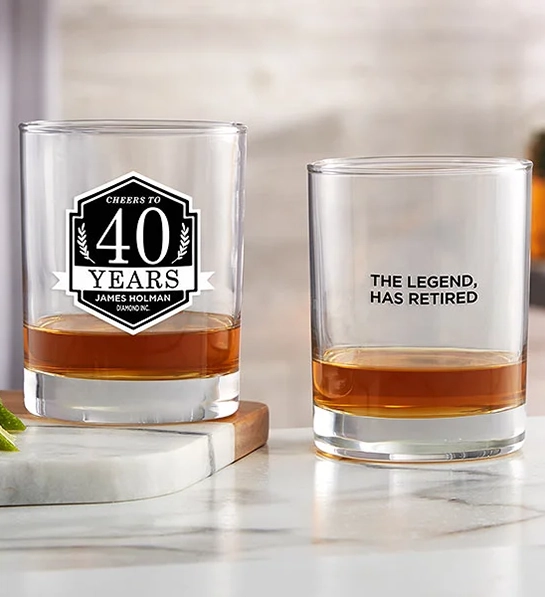 retirement wishes whiskey glass 1