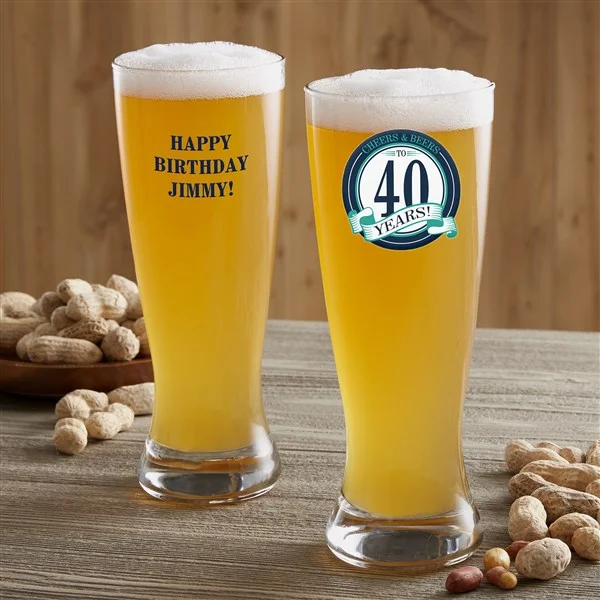 40th birthday gift ideas Birthday Beer Pilsner Glass