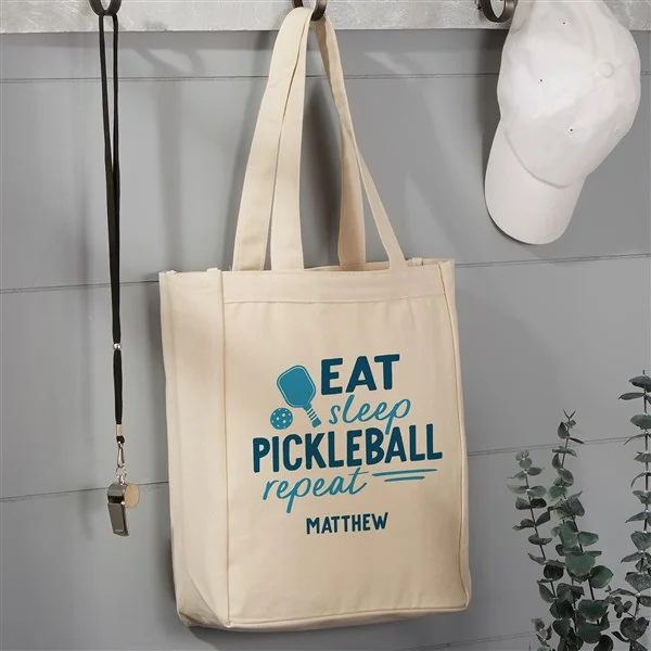 40th birthday gift ideas Pickleball Canvas Tote Bags