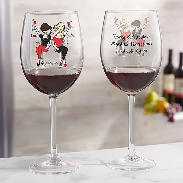 40th birthday gift ideas Red Wine Glass