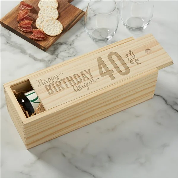 40th birthday gift ideas Wood Wine Box