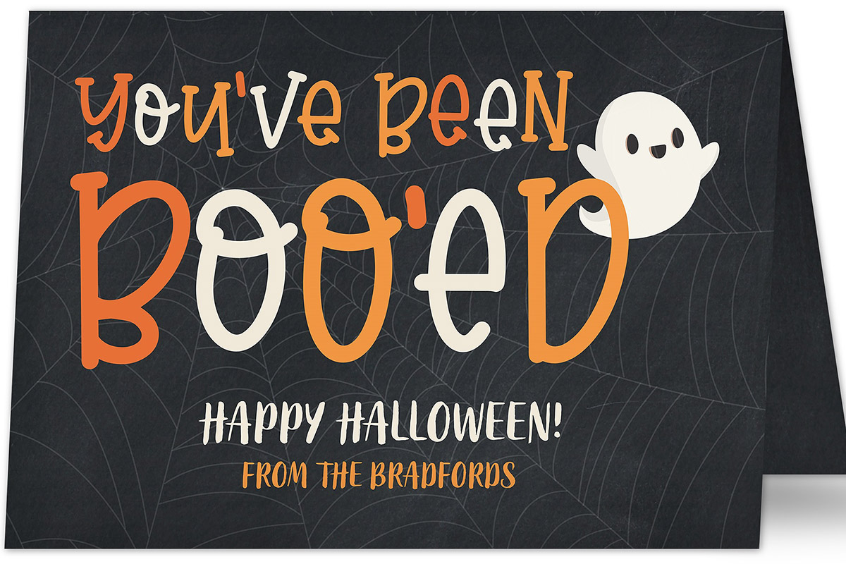 halloween wishes greeting card booed