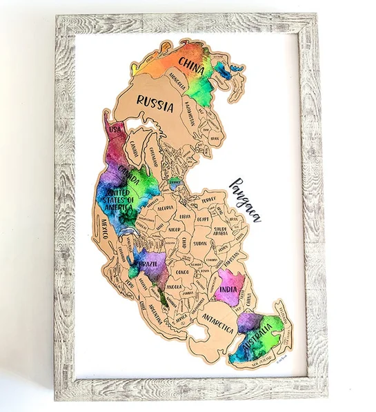 gift ideas for travelers Pangaea One World Map